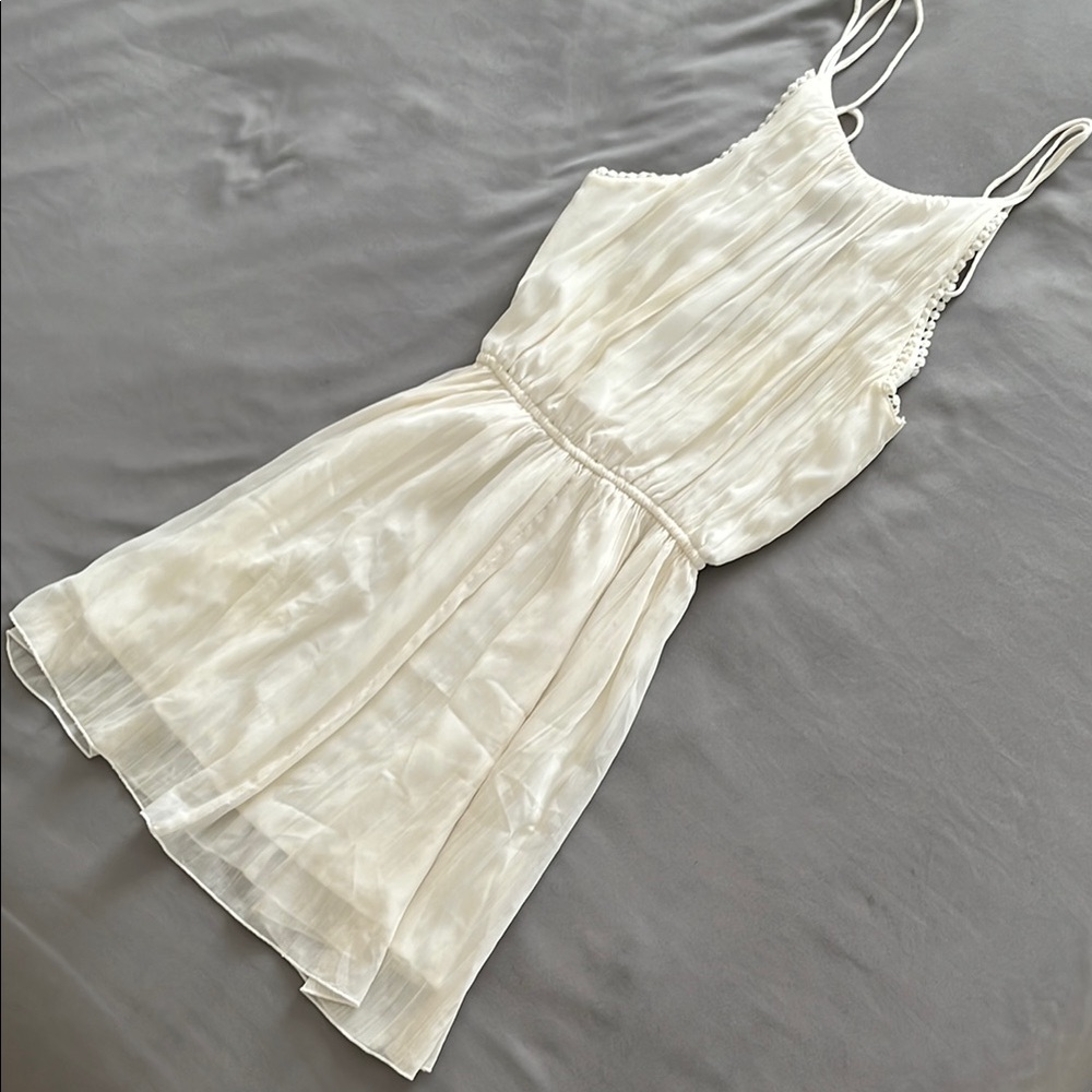 Abercrombie & Fitch Cream Spaghetti Strap Mini Sundress
